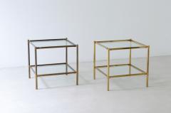 Azucena Pair of brass coffee tables with cut crystal tops - 3891585