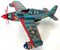 B 52 Tin Toy Wind Up Airplane Japan Circa 1950s - 528717