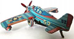 B 52 Tin Toy Wind Up Airplane Japan Circa 1950s - 528719