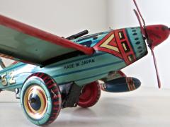 B 52 Tin Toy Wind Up Airplane Japan Circa 1950s - 528723