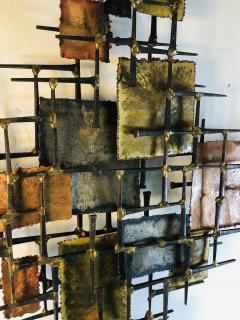 B H Kelvin SIGNED MONUMENTAL BRUTALIST MIXED METAL AND NAIL WALL SCULPTURE - 1164605