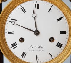 B L Petit Rue St Honor LARGE FRENCH EMPIRE FLAME MAHOGANY EIGHT DAY PORTICO CLOCK Circa 1810 - 697384
