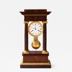 B L Petit Rue St Honor LARGE FRENCH EMPIRE FLAME MAHOGANY EIGHT DAY PORTICO CLOCK Circa 1810 - 698548