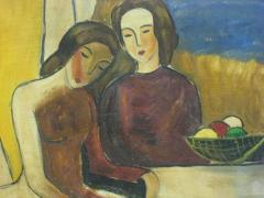 B la K d r Painting Seated Women with Nudes Signed Bela Kadar Hungary 1877 1955  - 1776059