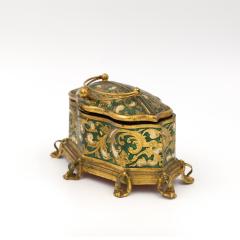 B lisaire Boissier Gilt Metal and Green Enamel Jewelry Box Maison Boissier Circa 1900 1930 - 4545431