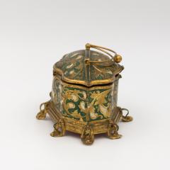 B lisaire Boissier Gilt Metal and Green Enamel Jewelry Box Maison Boissier Circa 1900 1930 - 4545434