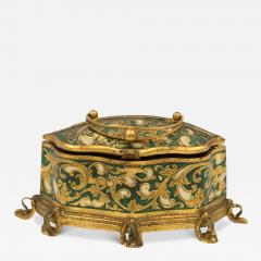 B lisaire Boissier Gilt Metal and Green Enamel Jewelry Box Maison Boissier Circa 1900 1930 - 4545545