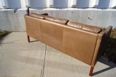 B rge Mogensen Danish Three Seat Leather Sofa in the Style of B rge Mogensen - 107105