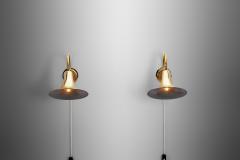 B rje Claes B rje Claes Brass Adjustable Wall Lamps for Norlett Elit Sweden 1970s - 3245551