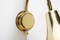 B rje Claes B rje Claes Brass Adjustable Wall Lamps for Norlett Elit Sweden 1970s - 3245557