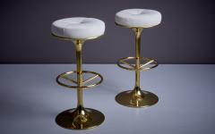 B rje Johanson Pair of Leather Bar Stools Sweden 1970s - 3092522