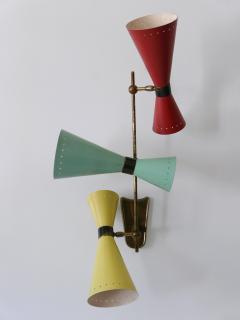 BAG Turgi Bronzewarenfabrik AG Turgi Exceptional Three Armed Diabolo Sconce or Ceiling Fixture by BAG Turgi 1950s - 4237773