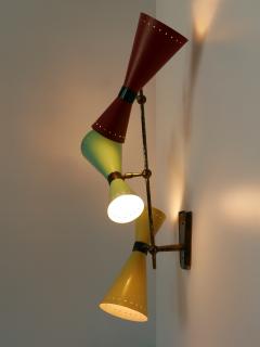 BAG Turgi Bronzewarenfabrik AG Turgi Exceptional Three Armed Diabolo Sconce or Ceiling Fixture by BAG Turgi 1950s - 4237785