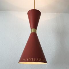 BAG Turgi Bronzewarenfabrik AG Turgi Set of Three Large Mid Century Modern Diabolo Pendant Lamps by BAG Turgi 1950s - 1848677