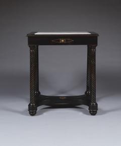 BALTAZAR ZEBALLOS PAZ DE AYACUCHO A PAIR OF EBONIZED AND BRASS INLAID CENTER TABLES - 3727455