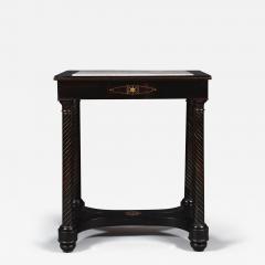 BALTAZAR ZEBALLOS PAZ DE AYACUCHO A PAIR OF EBONIZED AND BRASS INLAID CENTER TABLES - 3728297