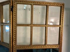 BEAUTIFUL ANTIQUE GILT WOOD GLASS AND MIRROR TRIFOLD ROOM SCREEN - 2862005