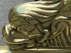 BEAUTIFUL ART DECO BRASS DOLPHIN ANDIRONS - 3678584