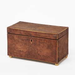 BEAUTIFUL ENGLISH 18TH CENTURY BURL WOOD TEA CADDY - 2254464