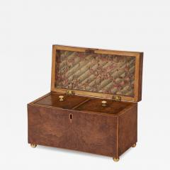 BEAUTIFUL ENGLISH 18TH CENTURY BURL WOOD TEA CADDY - 2257099