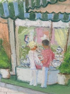 BEAUTIFUL ITALIAN MEDITERRANEAN VILLAGE SHOPPING SQUARE IN SUMMER PAINTING - 2124516