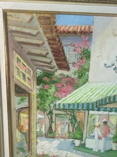 BEAUTIFUL ITALIAN MEDITERRANEAN VILLAGE SHOPPING SQUARE IN SUMMER PAINTING - 2124517