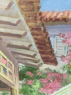 BEAUTIFUL ITALIAN MEDITERRANEAN VILLAGE SHOPPING SQUARE IN SUMMER PAINTING - 2124522