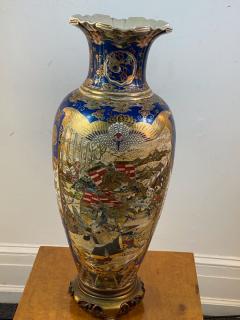 BEAUTIFUL ORNATE ANTIQUE SATSUMA VASE WITH BRONZE BASE - 1546472