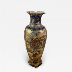 BEAUTIFUL ORNATE ANTIQUE SATSUMA VASE WITH BRONZE BASE - 1561434