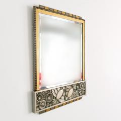 BELGIUM 1920S ART DECO SILVER AND GOLD LEAF MIRROR - 1810615