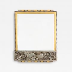 BELGIUM 1920S ART DECO SILVER AND GOLD LEAF MIRROR - 1810666