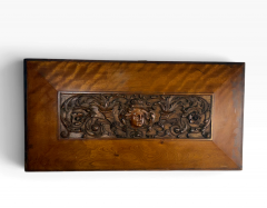 BELLE EPOQUE CARVED WOMAN WITH FESTOONS MAHOGANY PLAQUE - 4779378