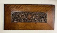 BELLE EPOQUE CARVED WOMAN WITH FESTOONS MAHOGANY PLAQUE - 4779379