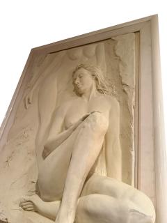 BILLY MACK THREE DIMENSIONAL SEATED NUDE SAND COMPOSITION WALL SCULPTURE BY BILLY MACK - 4441915