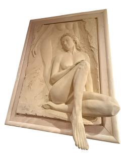 BILLY MACK THREE DIMENSIONAL SEATED NUDE SAND COMPOSITION WALL SCULPTURE BY BILLY MACK - 4441916
