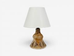 BJ Keramik Brutalist Table Lamp Beige Stoneware Denmark 1960s - 4696135