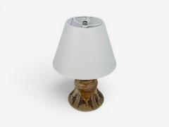 BJ Keramik Brutalist Table Lamp Beige Stoneware Denmark 1960s - 4696136