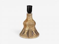 BJ Keramik Brutalist Table Lamp Beige Stoneware Denmark 1960s - 4696137