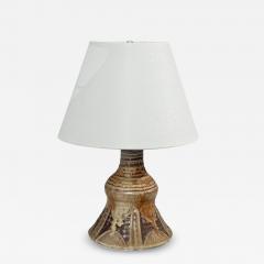 BJ Keramik Brutalist Table Lamp Beige Stoneware Denmark 1960s - 4697890