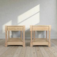 BK Limited Edition BK Antiques LLC Pair of Cerused Oak Travertine Nightstands - 4455902