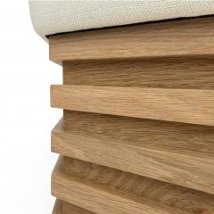 BK Limited Edition BK Antiques LLC Pair of Octagonal Upholstered Light Oak Stools - 4421531