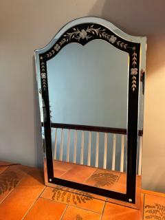 BLACK AND CLEAR ART DECO ENGRAVED MIRROR - 2893807