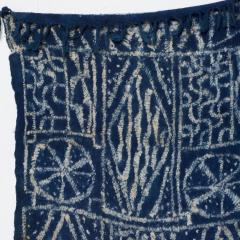 BLUE Blanket Handwoven KUBA Cloth Ceremonial Tapestry Hanging Wall Art Congo - 1515745