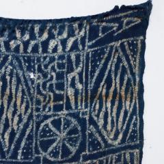 BLUE Blanket Handwoven KUBA Cloth Ceremonial Tapestry Hanging Wall Art Congo - 1515747