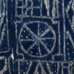 BLUE Blanket Handwoven KUBA Cloth Ceremonial Tapestry Hanging Wall Art Congo - 1515752