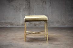 BRASS FAUX BAMBOO OTTOMAN - 2875915