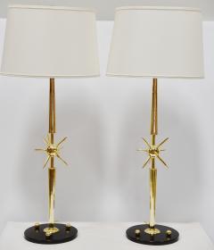 BRASS STARBURST Design Table Lamps PAIR  - 3847033