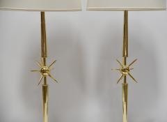 BRASS STARBURST Design Table Lamps PAIR  - 3847034