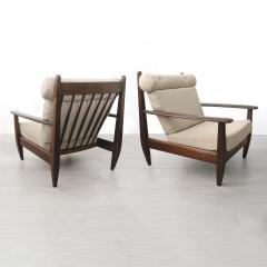 BRAZILIAN LOUNGE CHAIRS IN CARVED SOLID TEAK 1960S - 1820607