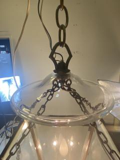 BRONZE AND GLASS GOTHIC NEOCLASSICAL LANTERN - 2468938